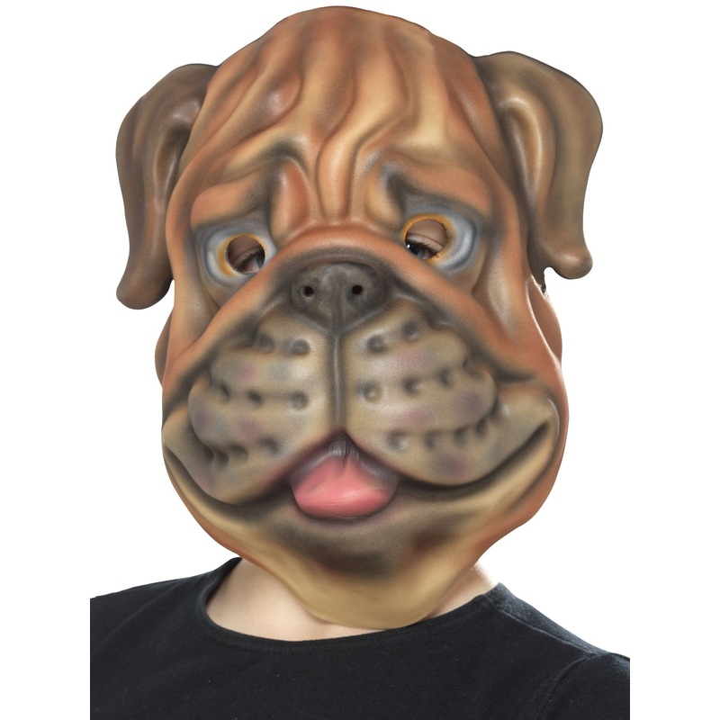 Brown dog head mask children