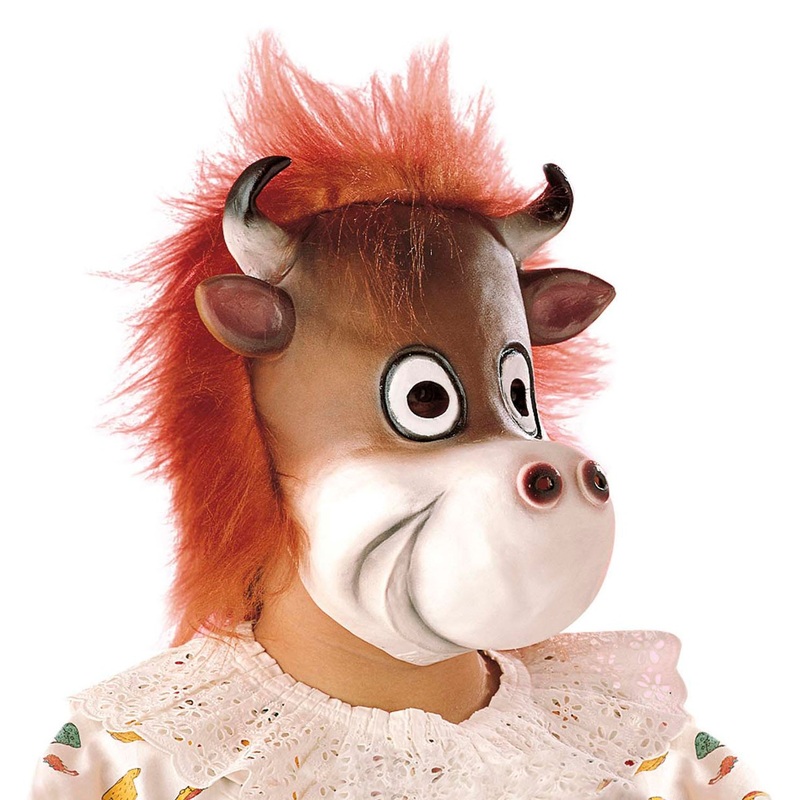 Brown kids cow mask