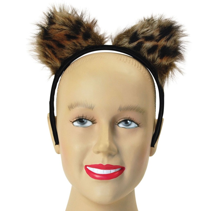 Liana headband with plush leopard ears