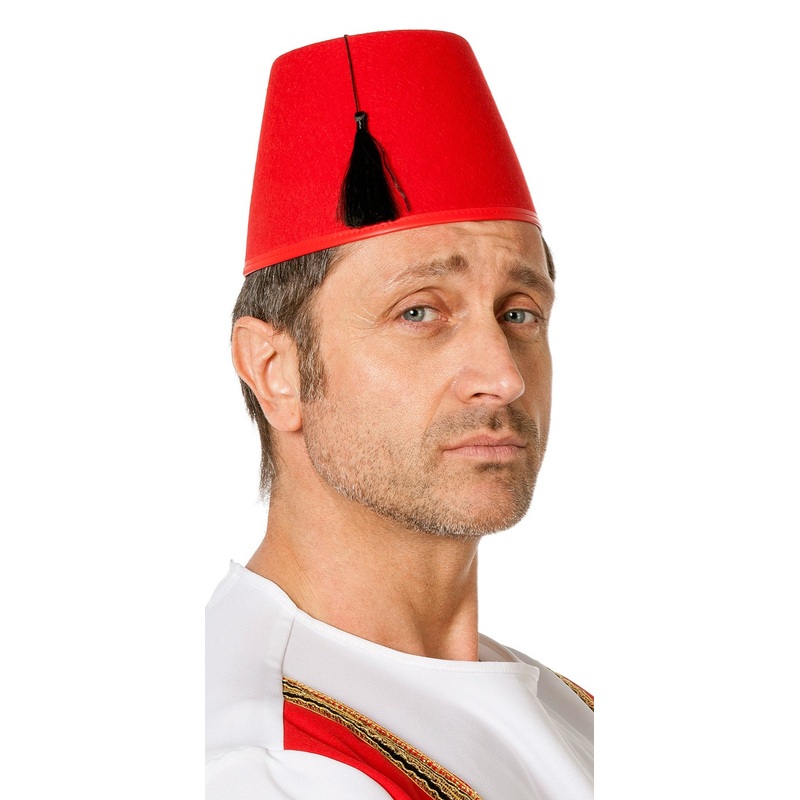 Oriental red headgear with tassel