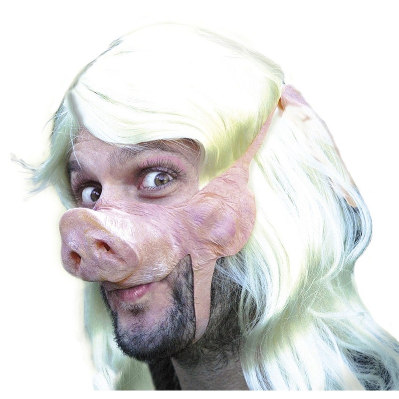 Pig motif latex mask for adults