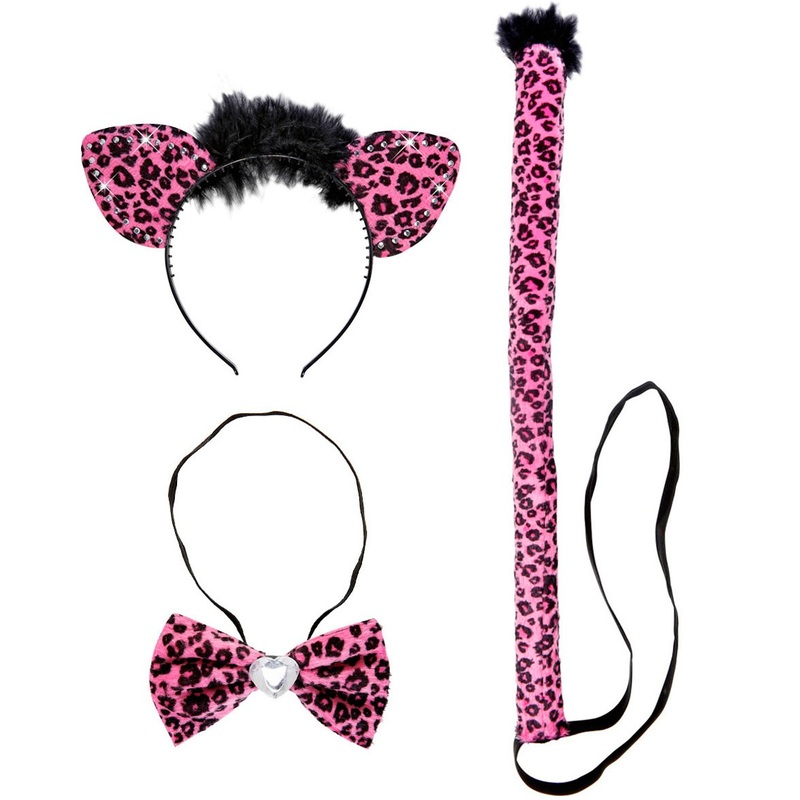 Pink kitty leopard set 3 pieces