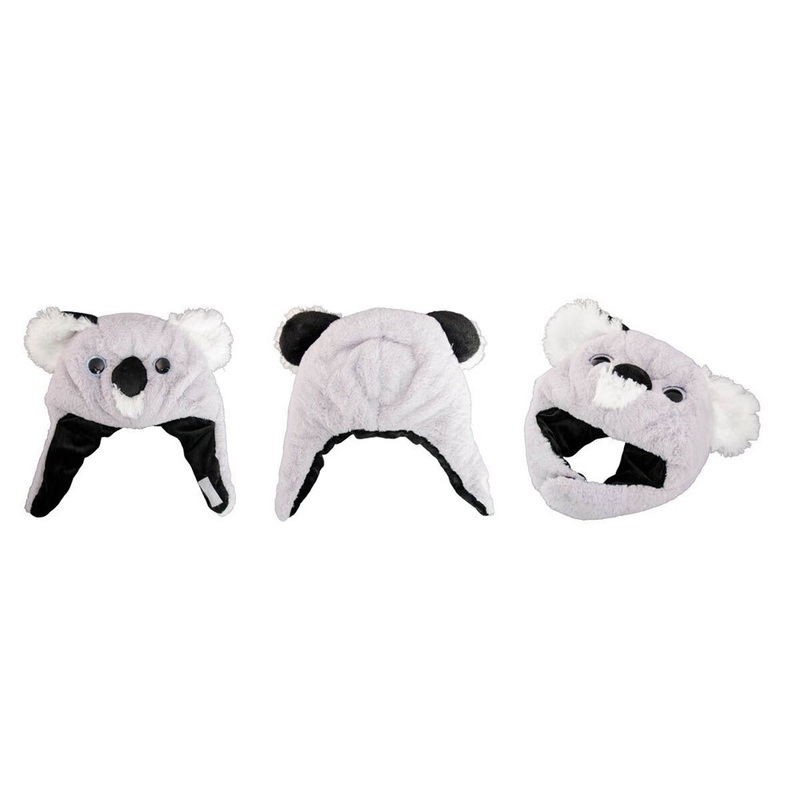 Plush koala hat for adults