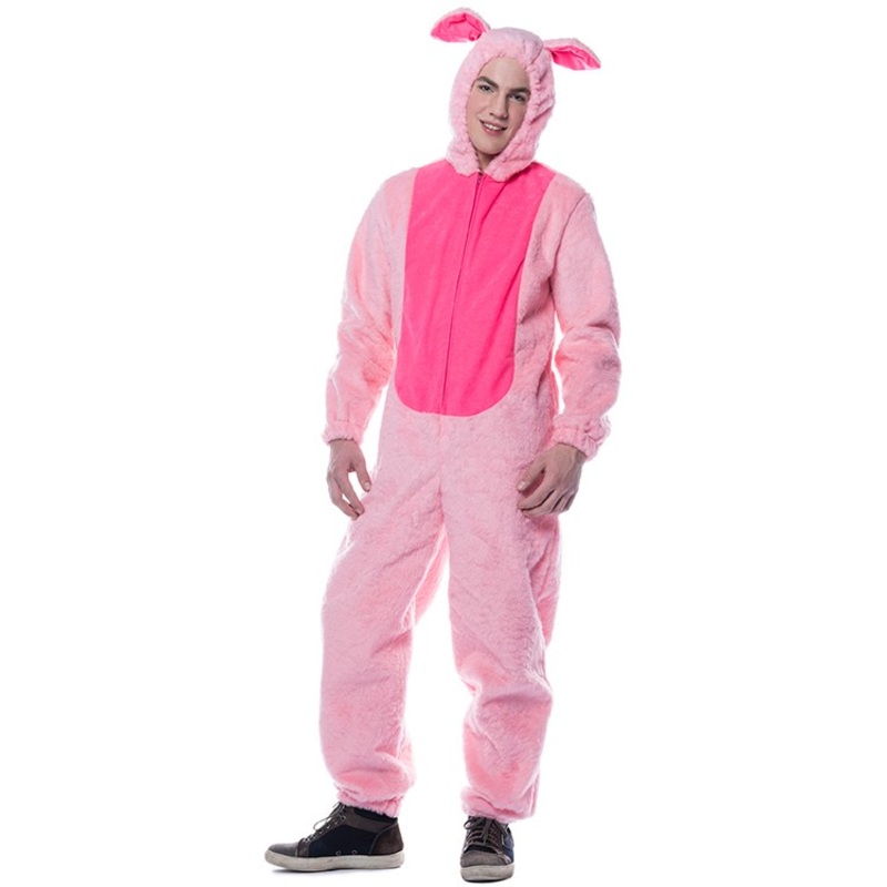 Plush pig costume pink 48