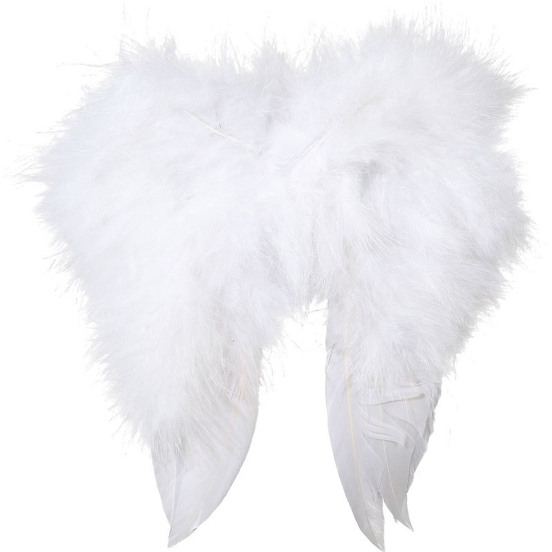 White mini feather wings 16x16cm
