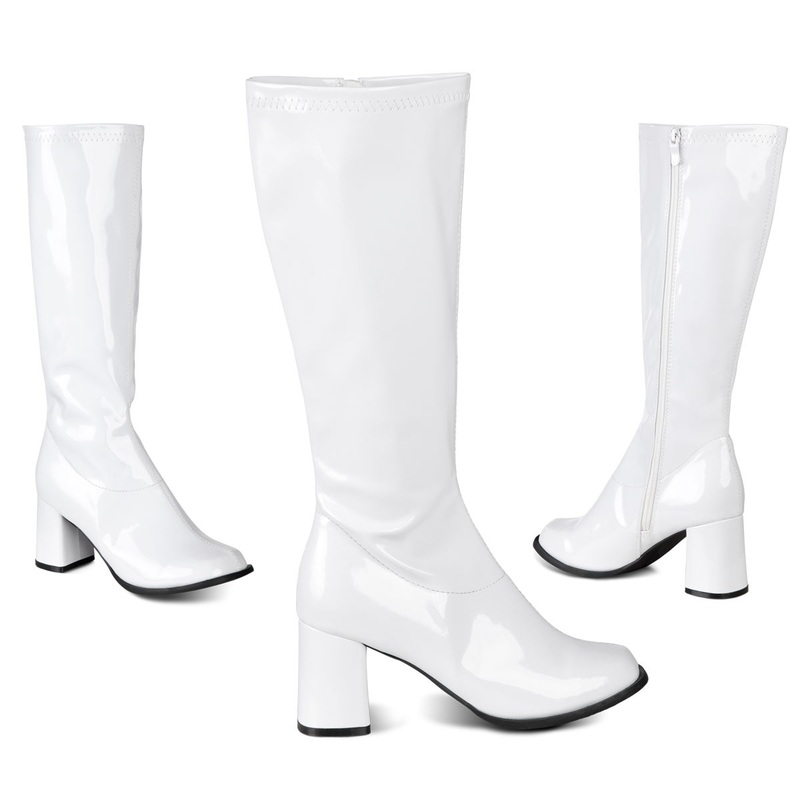 70s white patent leather boots
