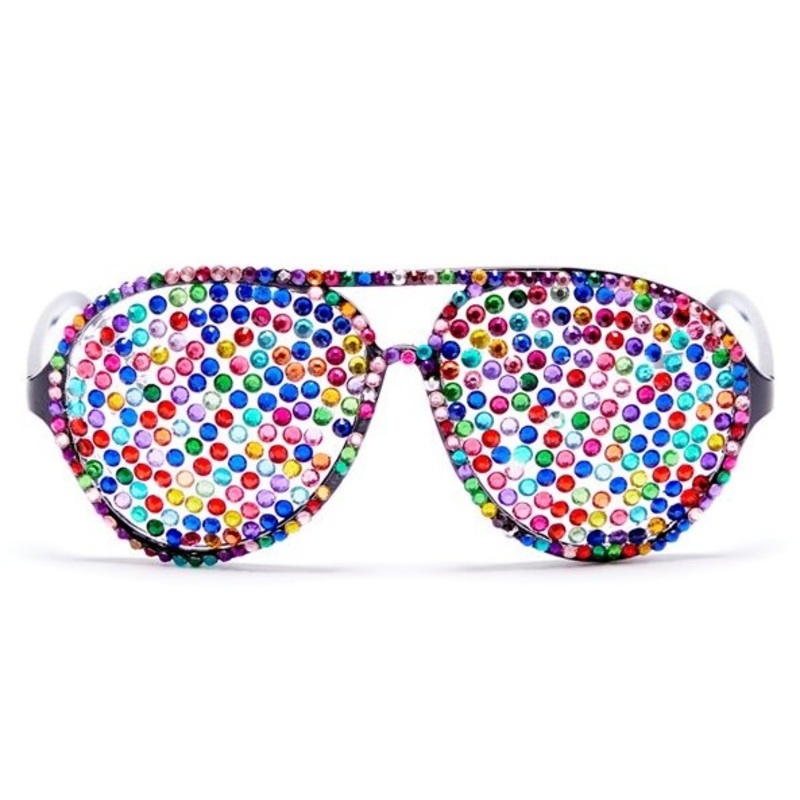 Colorful rhinestone mosaic party glasses