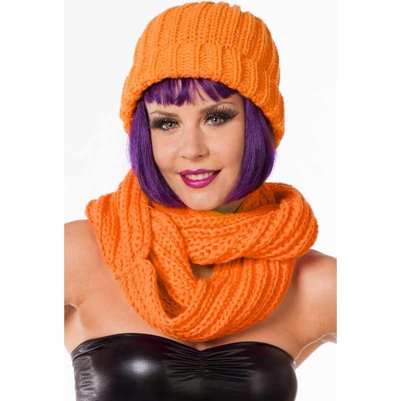 Danielle neon orange knitted hat