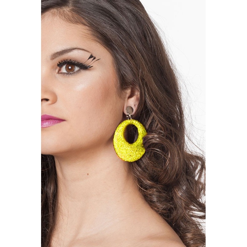 Disco neon earrings yellow