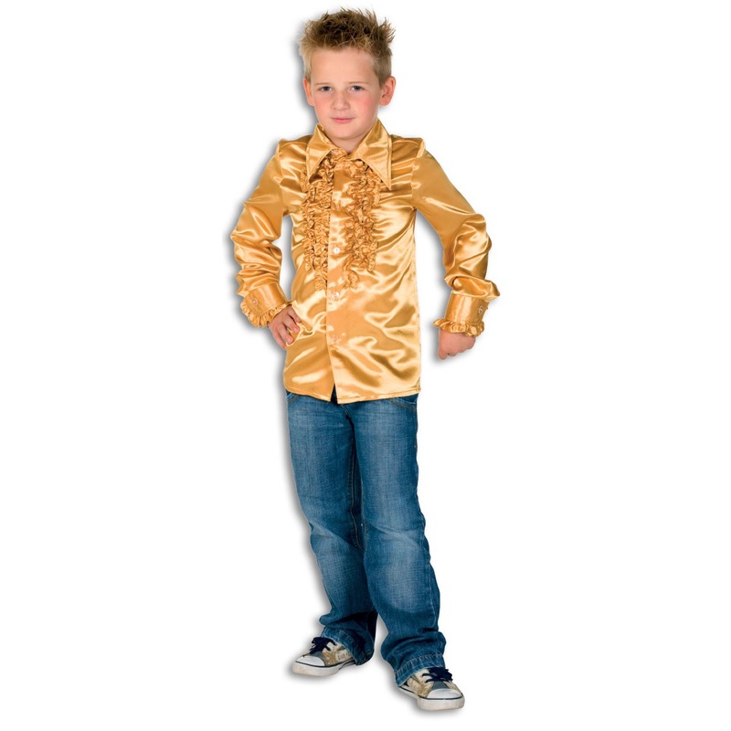 Flavio children's ruffled shirt in gold 104