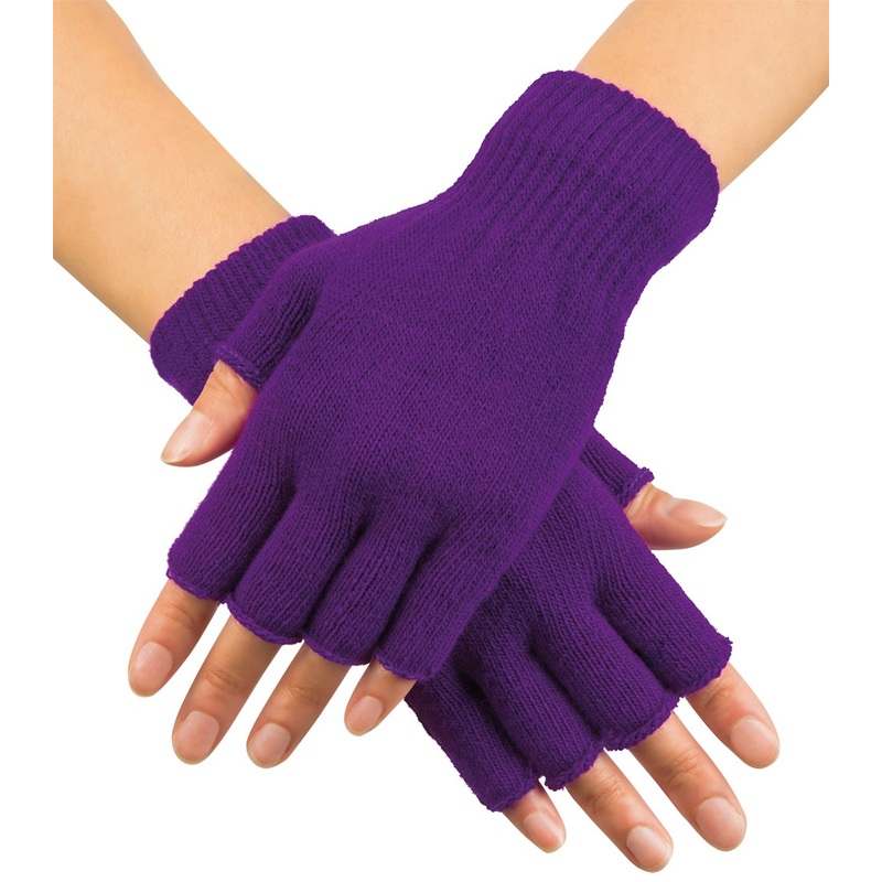 Half finger gloves purple