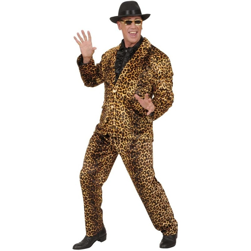 Leopard 70s men's party suit S