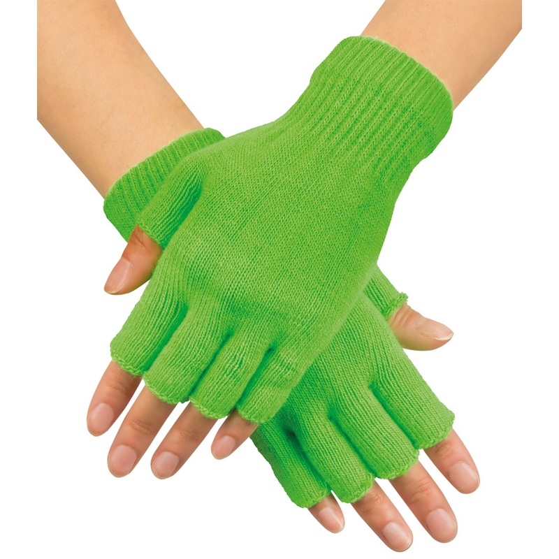 Neon Green Gloves Fingerless
