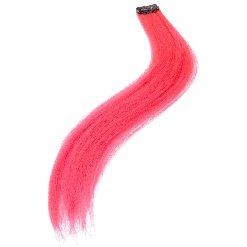 Neon pink hair extensions