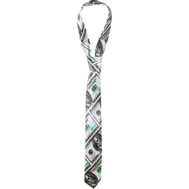 Party tie with dollar bill motif