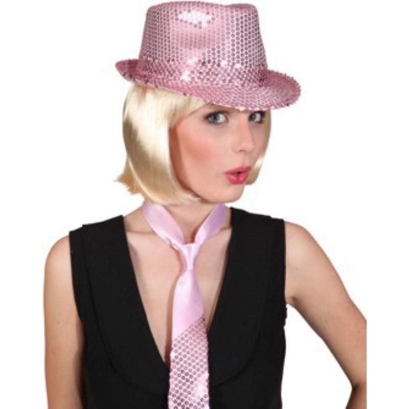 Pink glitter sequin party hat