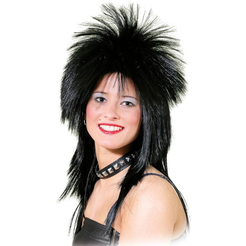 Rock girl wig black