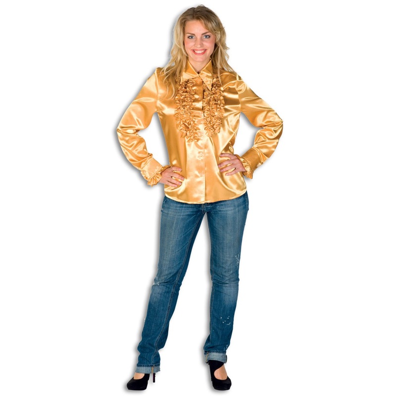 Samira ruffled blouse in gold 34