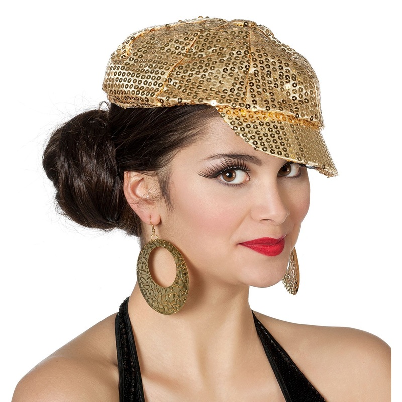 Sequin hat gold