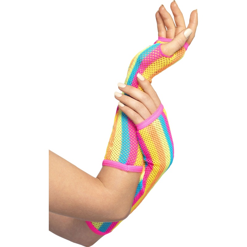 80s fingerless mesh gloves