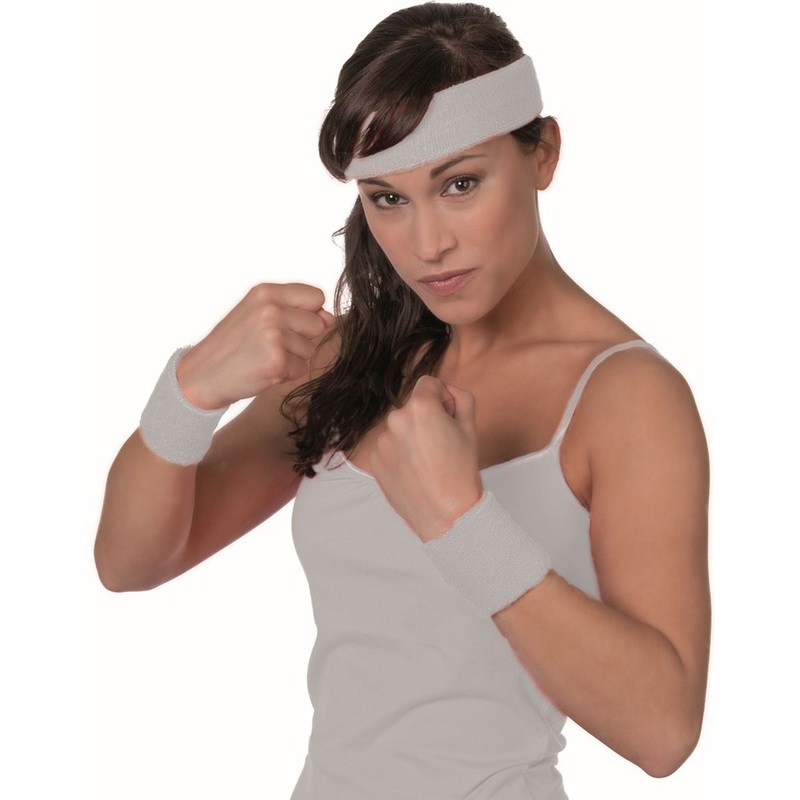 80s headband & sweatbands white