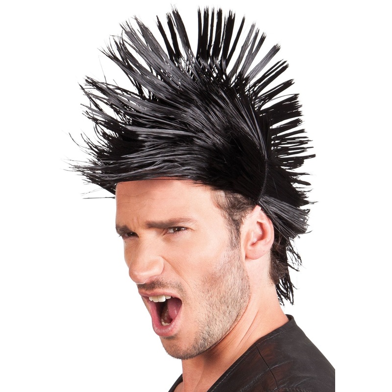 Black punk fringe wig