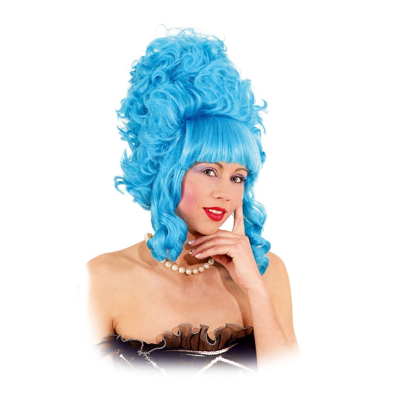 Blue baroque tower wig for women