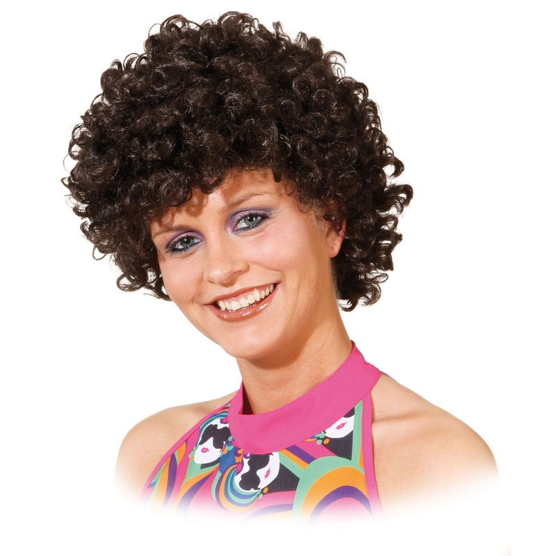 Brown curly short hair wig
