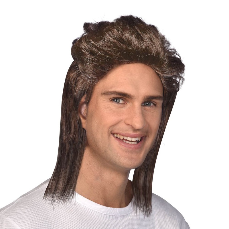 Brown mullet men's wig David
