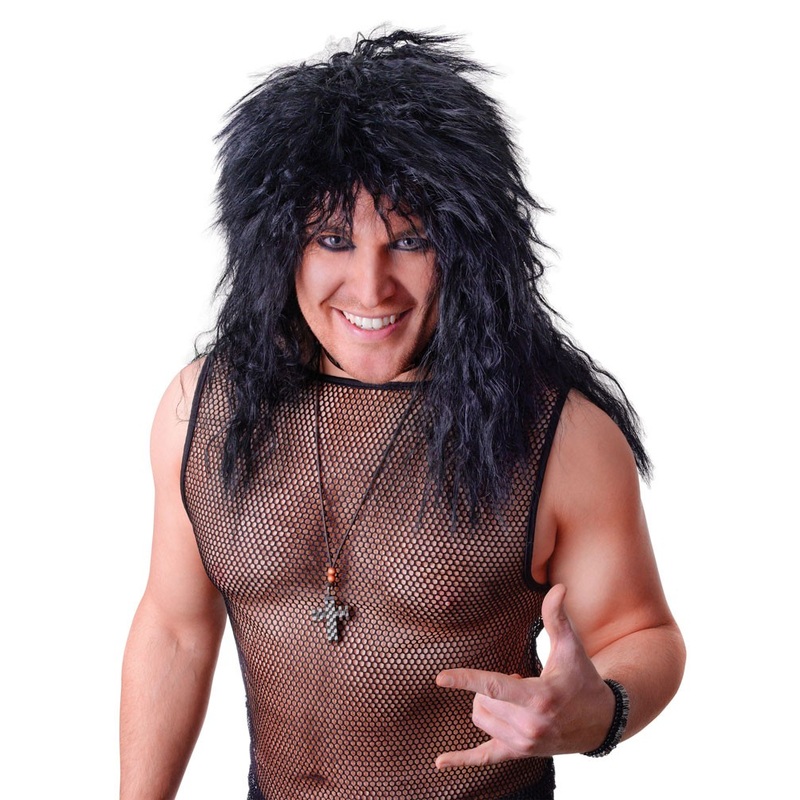 Disheveled rock star wig