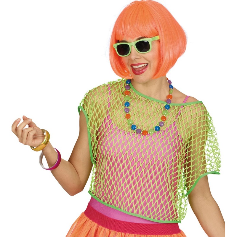 Fishnet shirt for women neon green