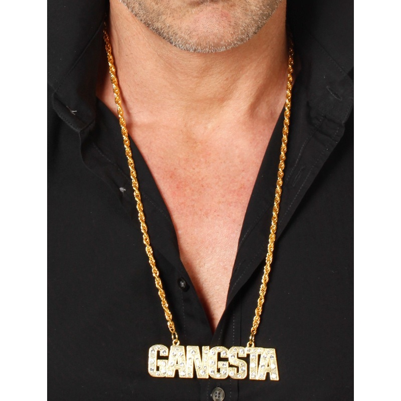 Gold-colored gangster necklace "GANGSTA"