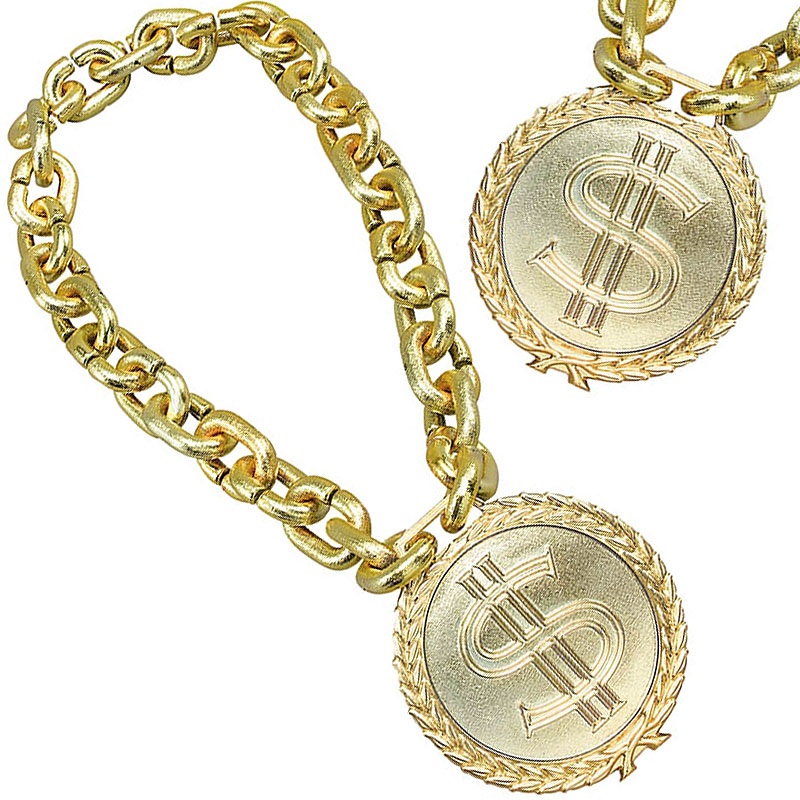Golden XXL Dollar Rapper Necklace