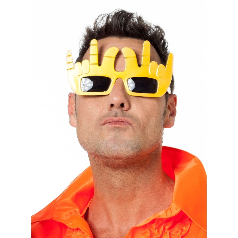 Iconic yellow metal glasses