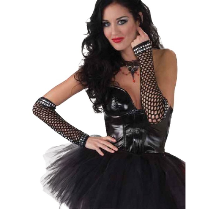 Mesh arm warmers with rivets black