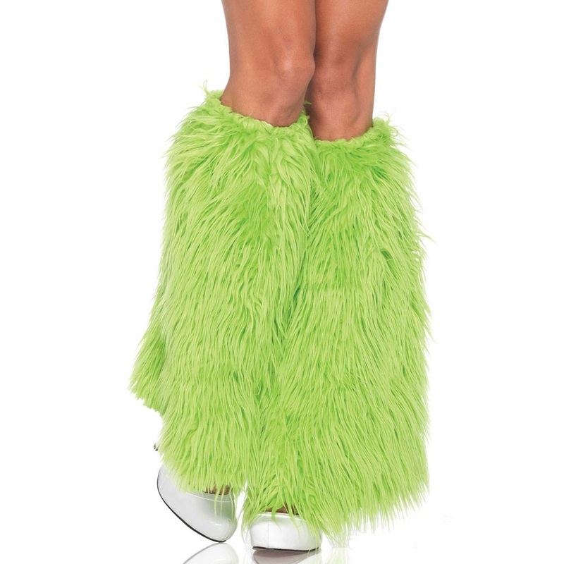 Neon green leg warmers