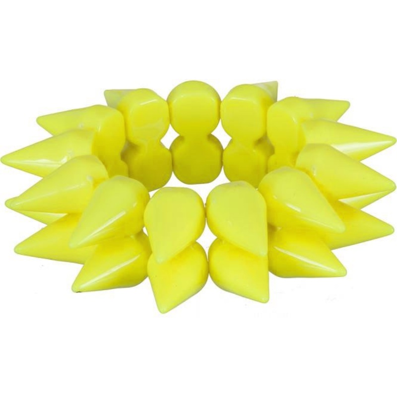 Neon yellow 80s spike bracelet