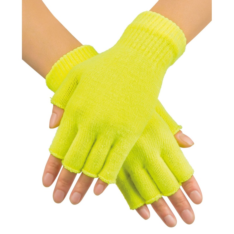Neon yellow gloves fingerless