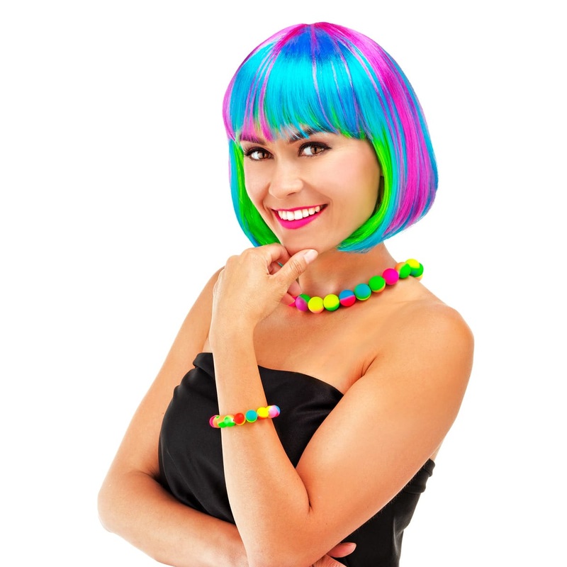 Party Bob Wig Neon Colours