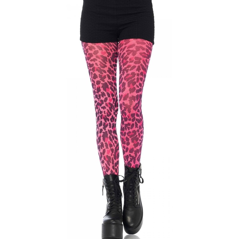 Pink Leo pattern tights