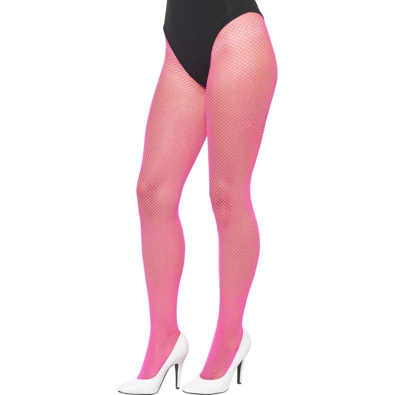 Pink neon fishnet tights