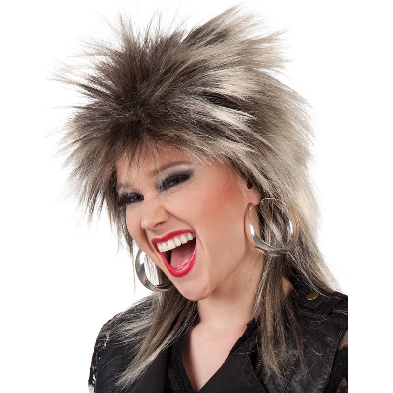 Punk ladies wig brown-blonde