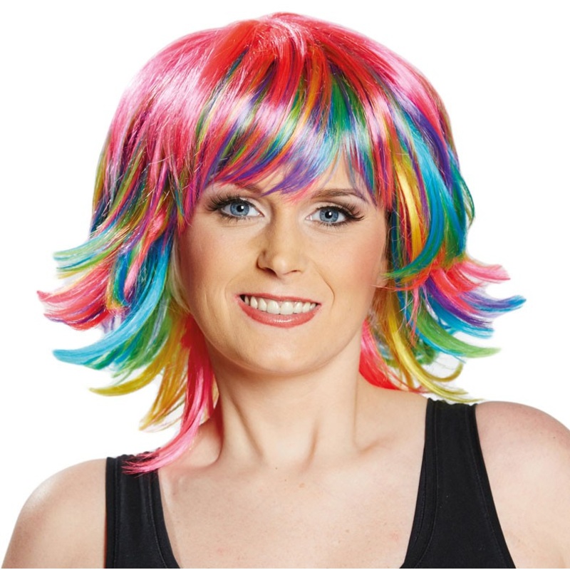 Rainbow party wig for women
