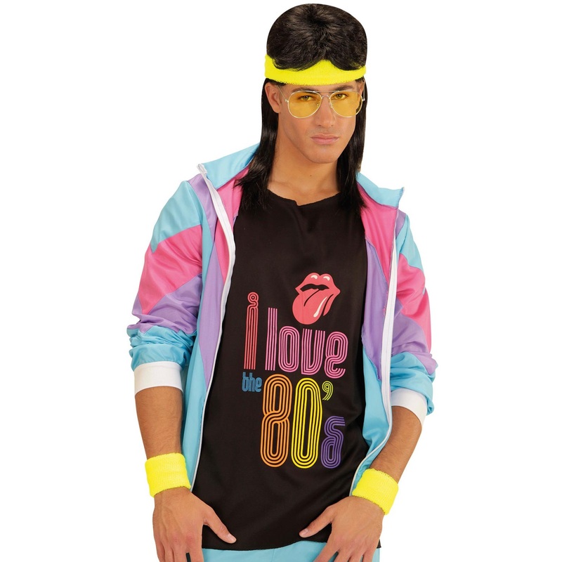 Set of neon yellow sweatbands and headband