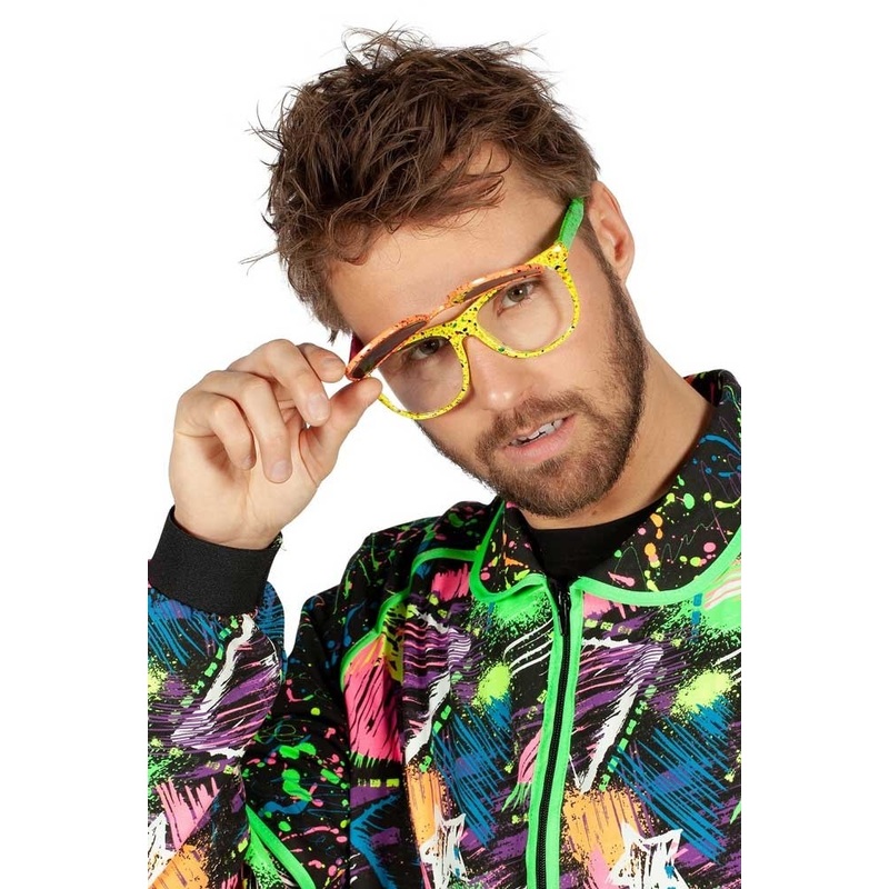 Speckled neon party glasses