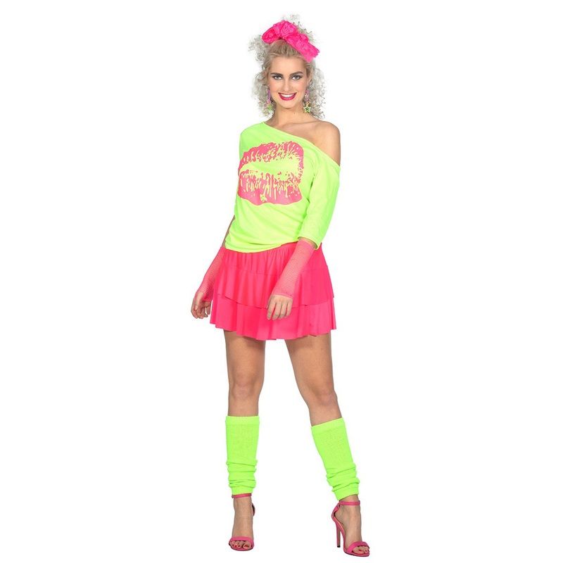 80s Kiss shirt for women neon green S-M