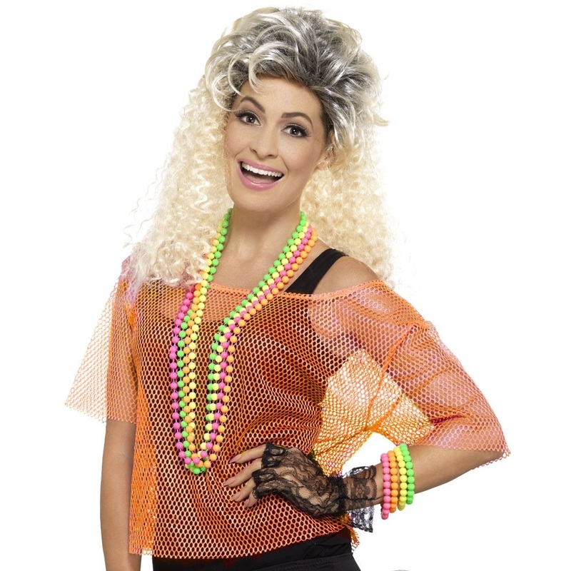 80s neon mesh shirt orange S-M