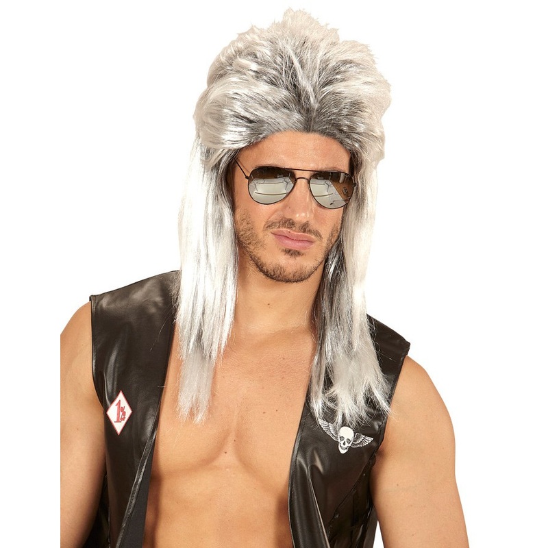 Bradley Mullet Wig In Gray