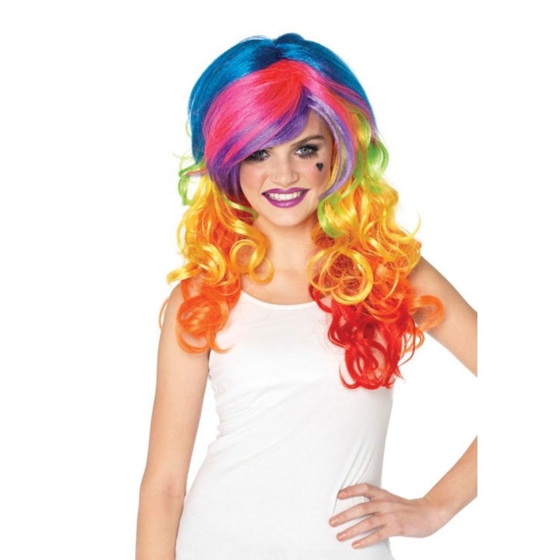 Brightly colored ladies wig