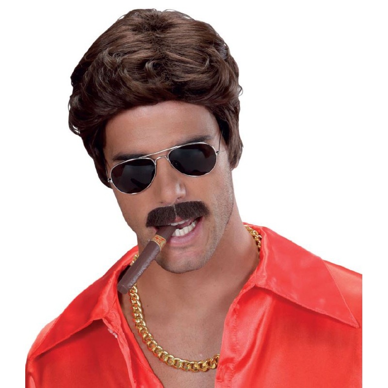 Brown Playboy men's wig